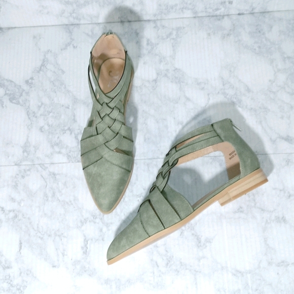 Boho Vibes Faux Suede Shoes in Olive - Picture 2 of 10